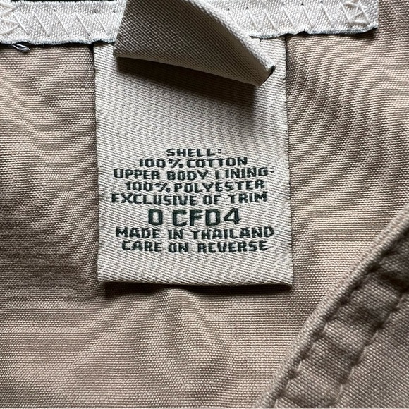 LL Bean Khaki Cargo Utility Jacket / Coat with Hood - Picture 4 of 8